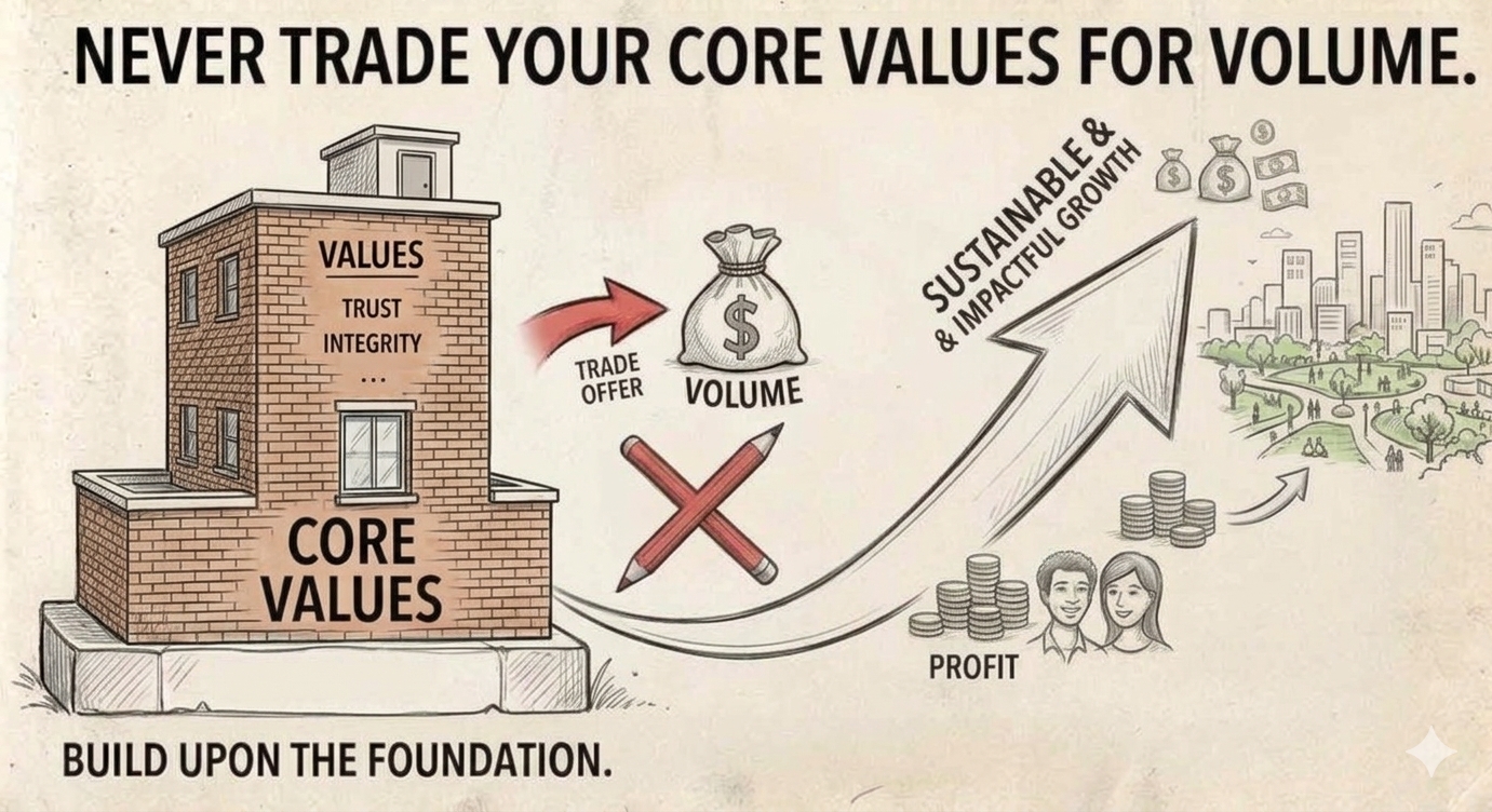 Never trade your Core values for volume